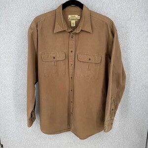 Cabelas Mens Vintage Deerskin Soft Chamois Shirt Size 2XL Tall Tan Brown Outdoor